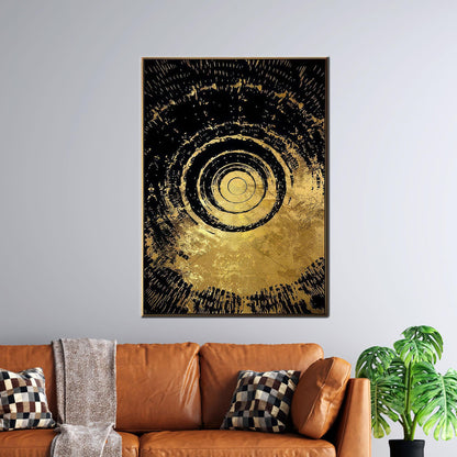 Black Circle Abstract Geometric Rings Canvas Print
