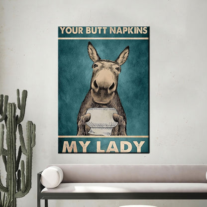 Funny Donkey Bathroom 'your Butt Canvas Print
