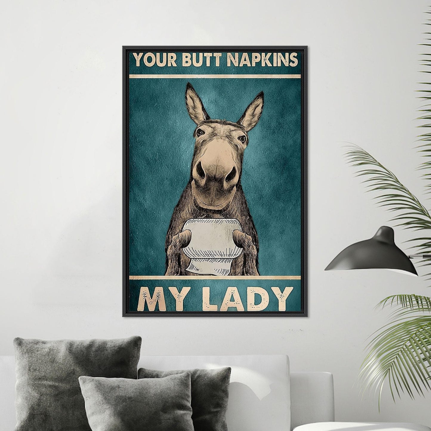 Funny Donkey Bathroom 'your Butt Canvas Print