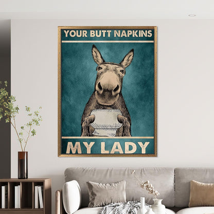 Funny Donkey Bathroom 'your Butt Canvas Print