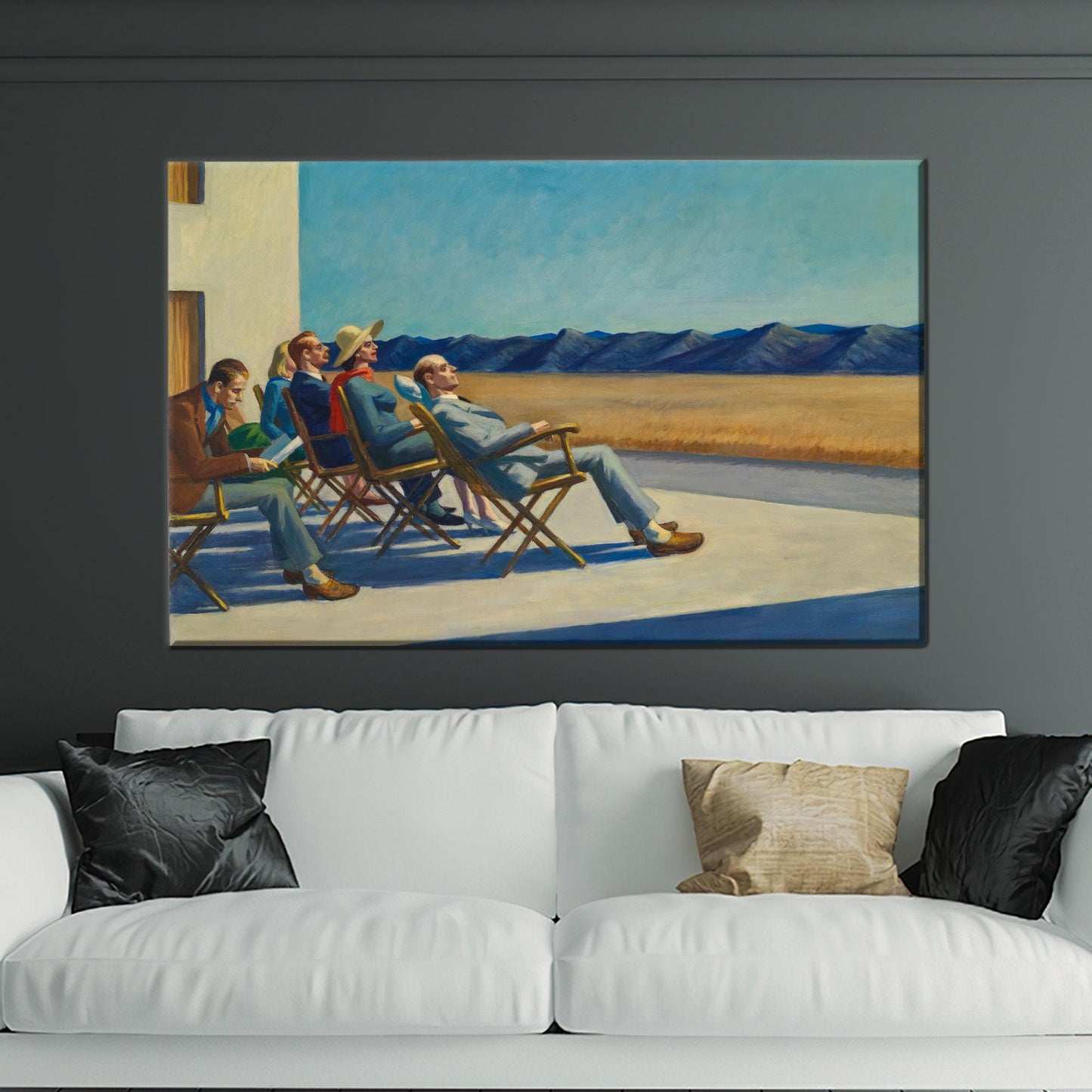 Edward Hopper Style Blue Sky Canvas Print