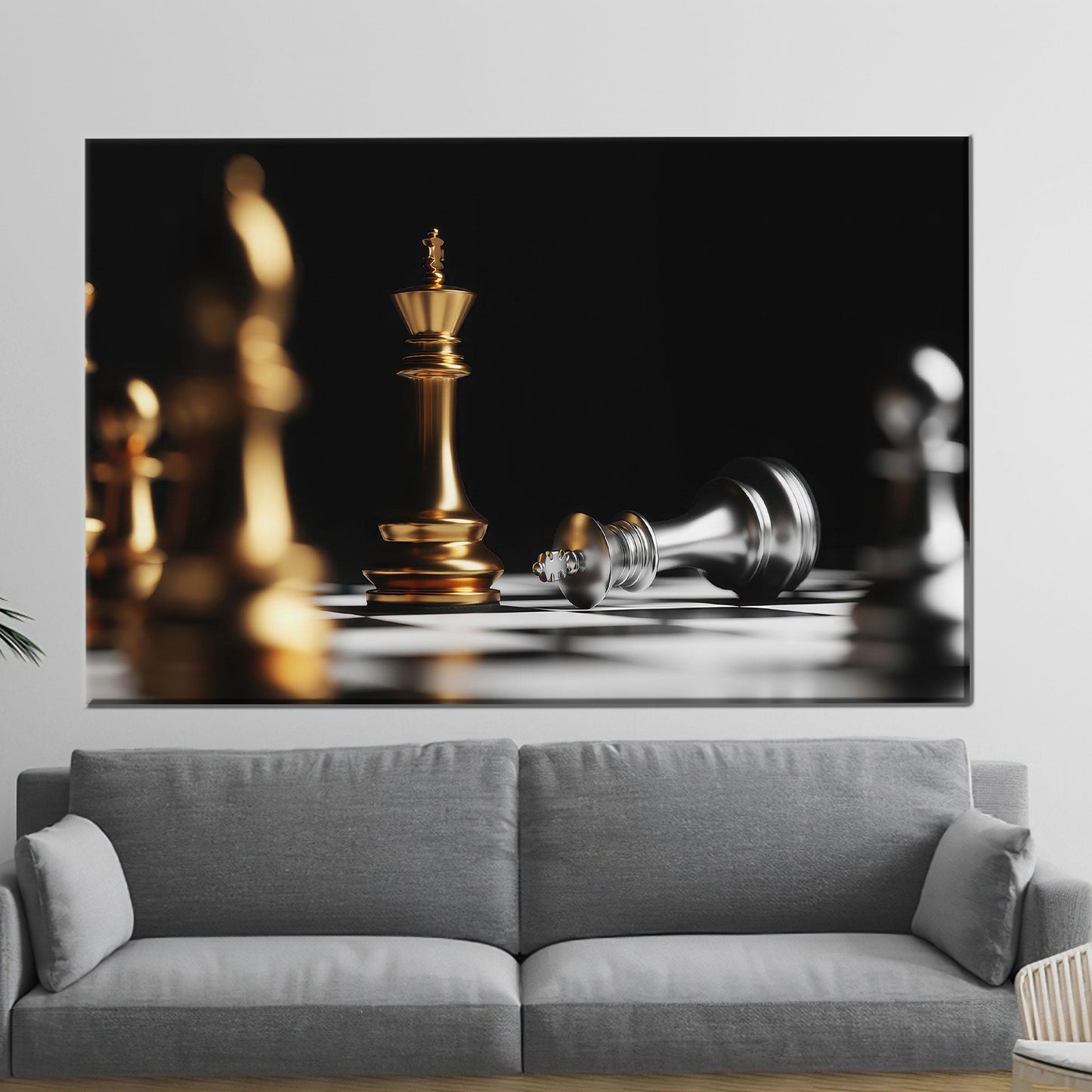 Gold Chess Strategy Minimalist King Canvas Print