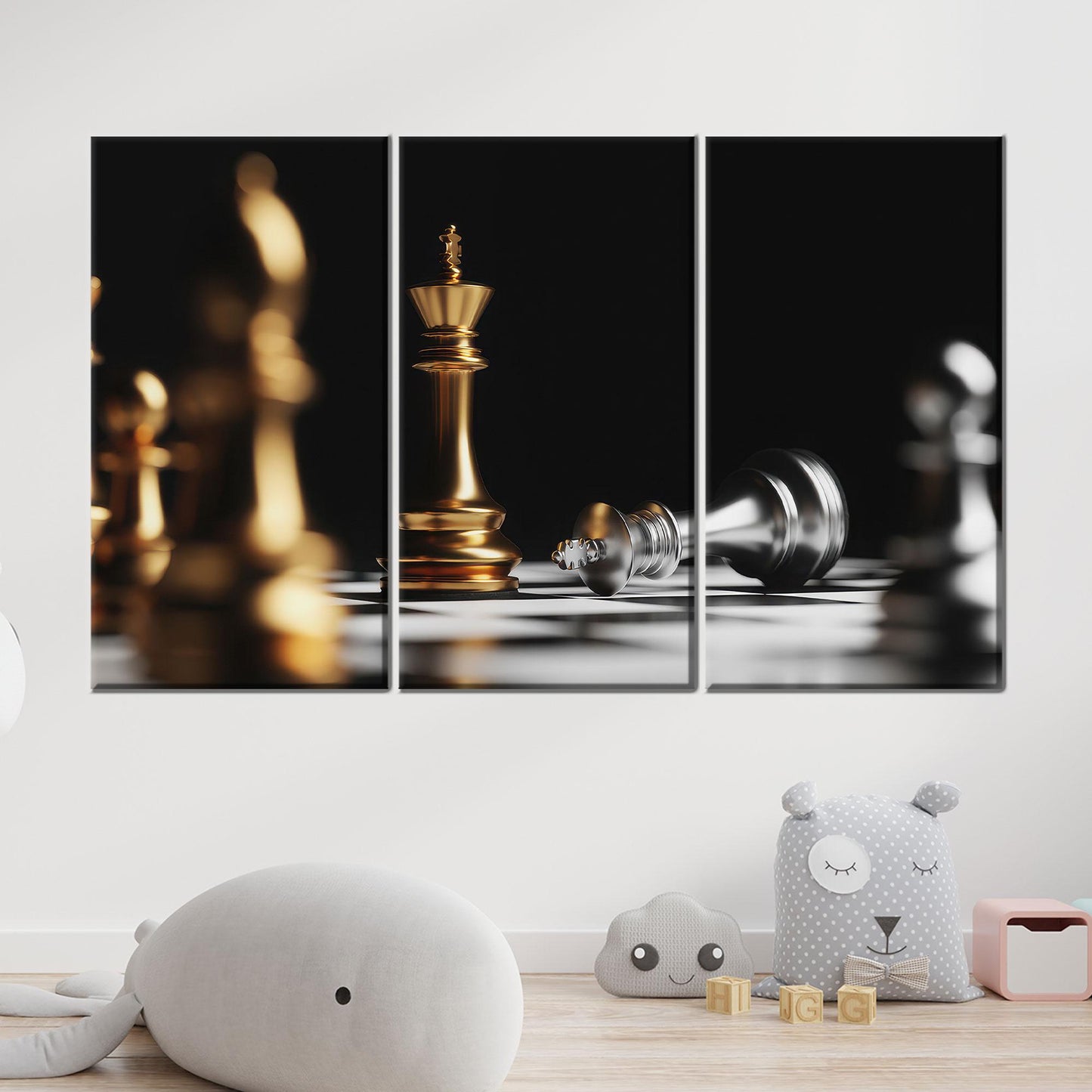 Gold Chess Strategy Minimalist King Canvas Print