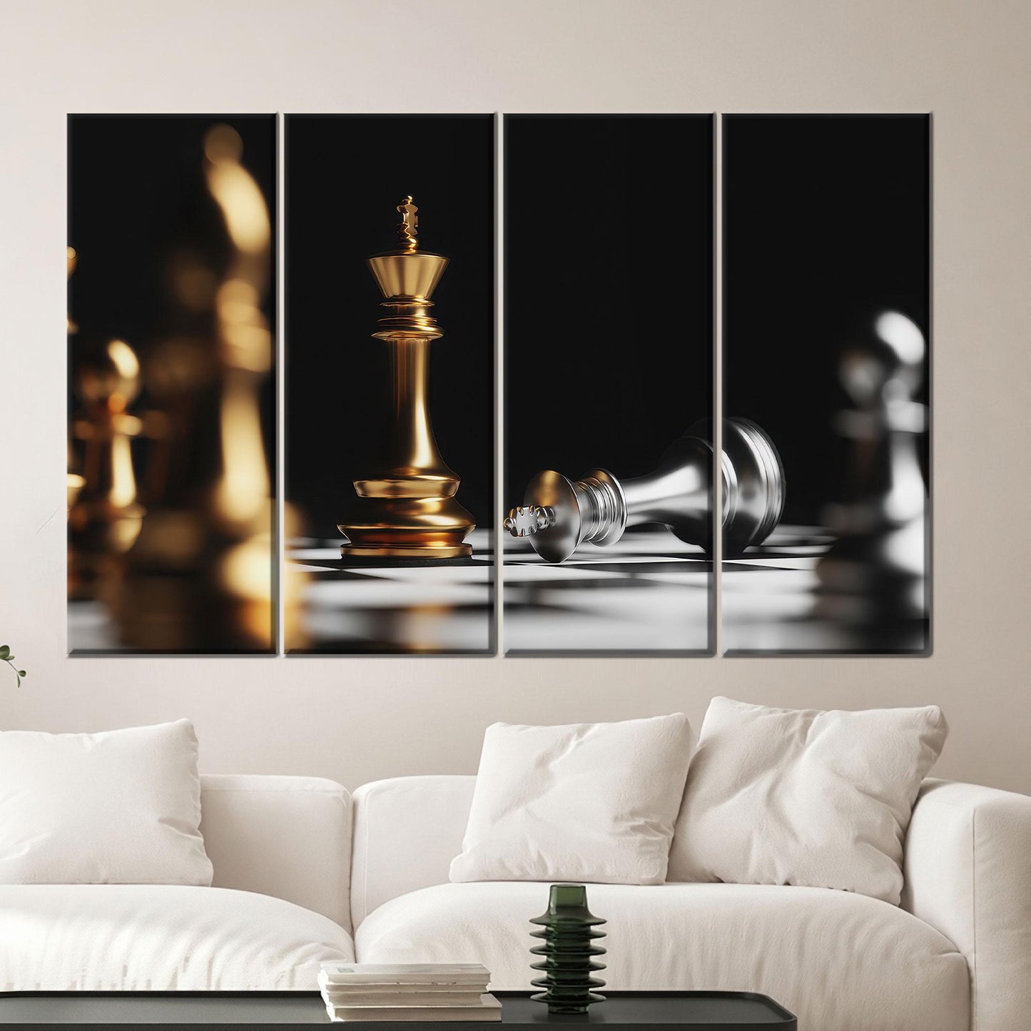 Gold Chess Strategy Minimalist King Canvas Print