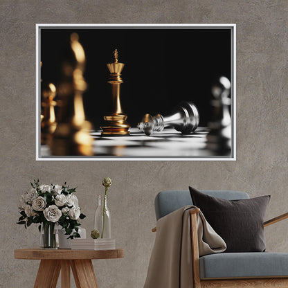 Gold Chess Strategy Minimalist King Canvas Print