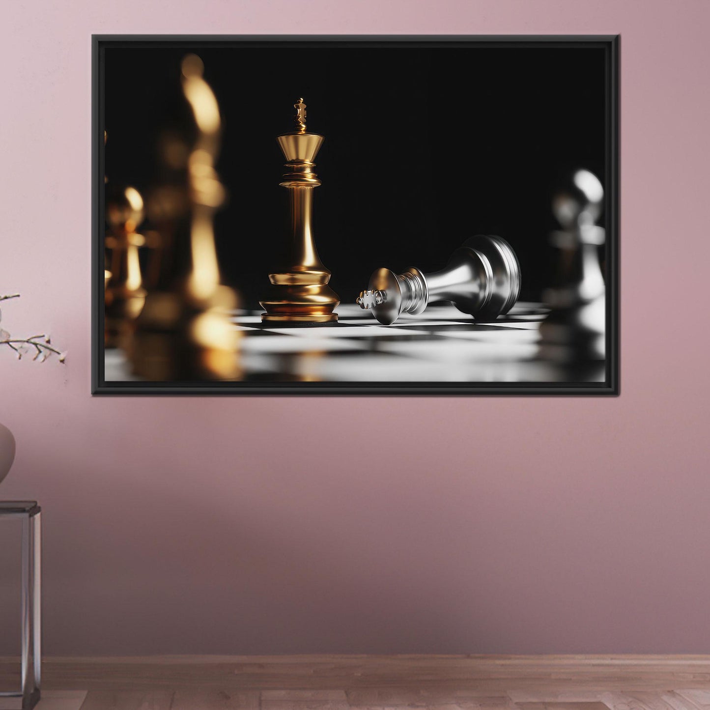 Gold Chess Strategy Minimalist King Canvas Print