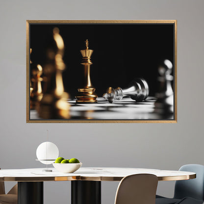 Gold Chess Strategy Minimalist King Canvas Print
