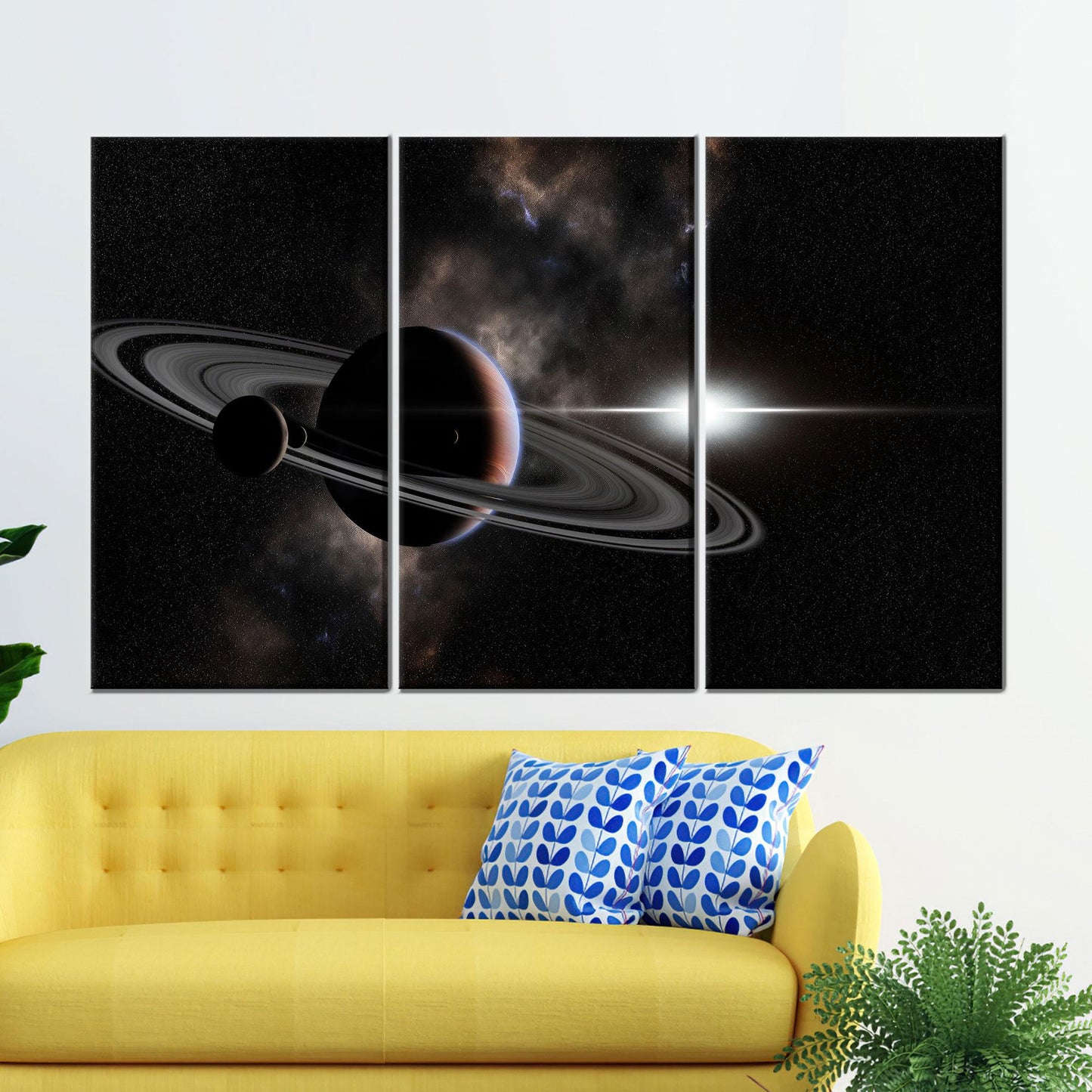 Saturn Space Planet Rings and Canvas Print
