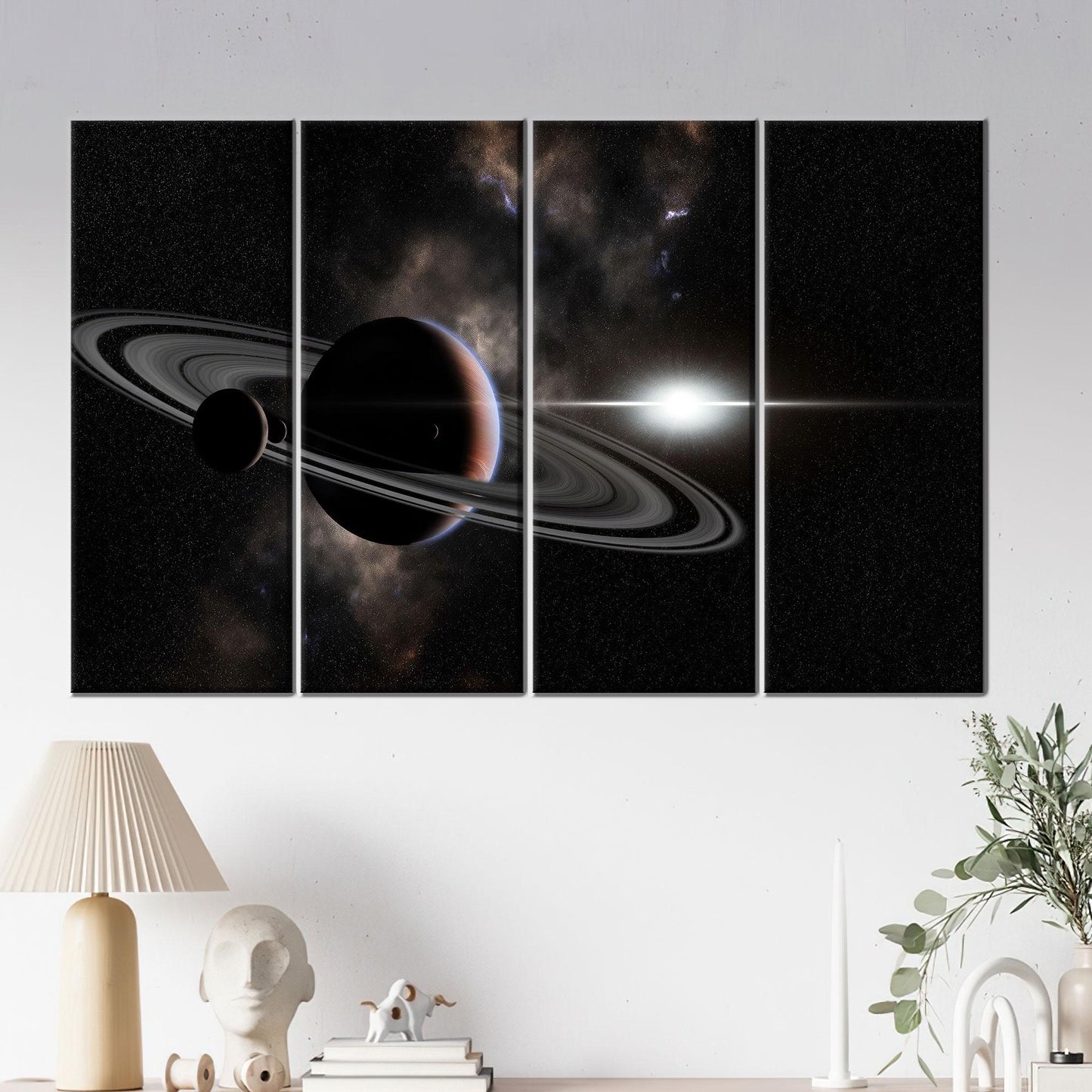 Saturn Space Planet Rings and Canvas Print