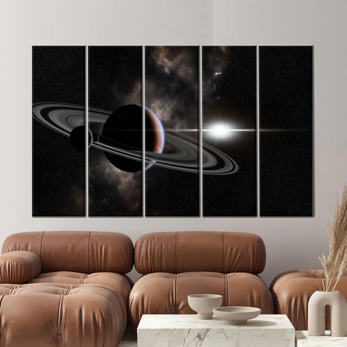 Saturn Space Planet Rings and Canvas Print