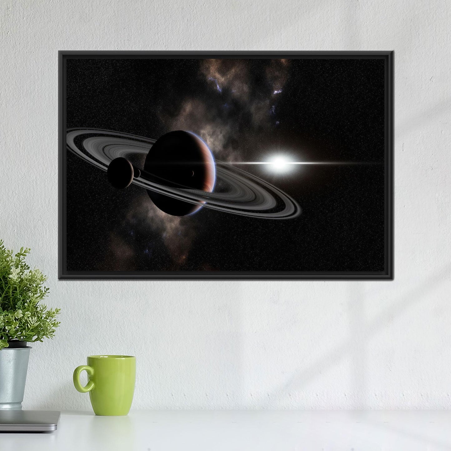 Saturn Space Planet Rings and Canvas Print