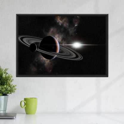 Saturn Space Planet Rings and Canvas Print
