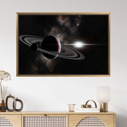 Saturn Space Planet Rings and Canvas Print