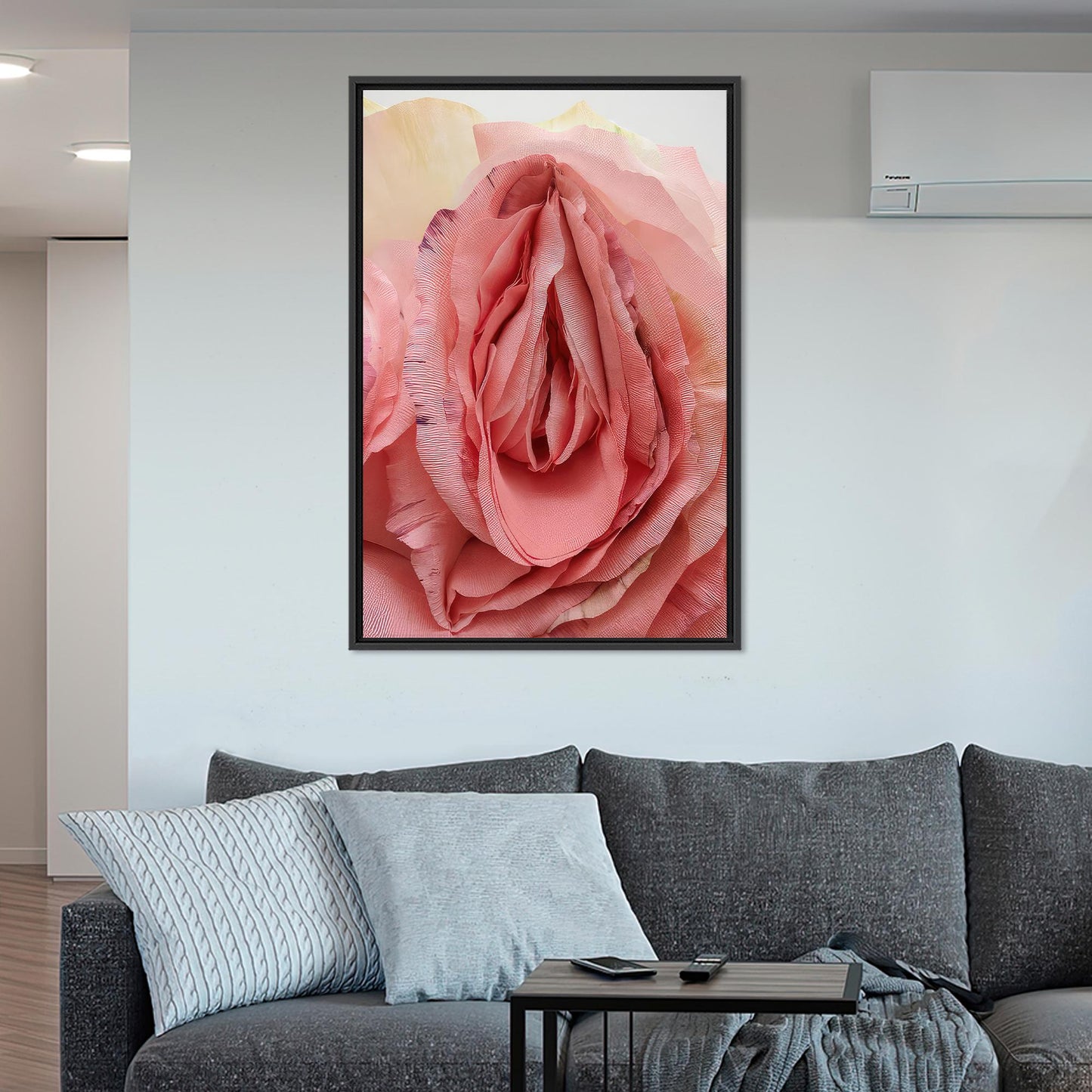 Rose Vagina Nude 3D Effect Canvas Print