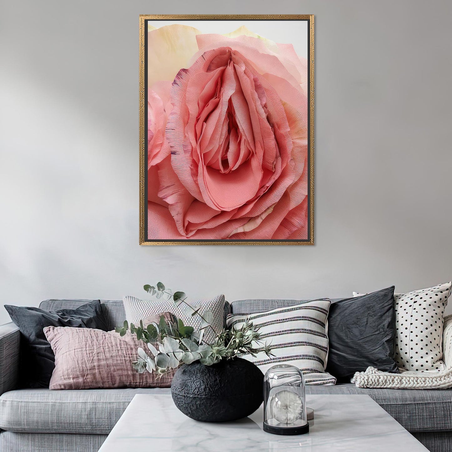 Rose Vagina Nude 3D Effect Canvas Print