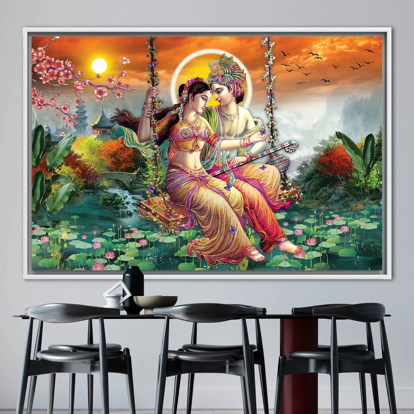 Radha Krishna Hindu Vibrant Indian Canvas Print