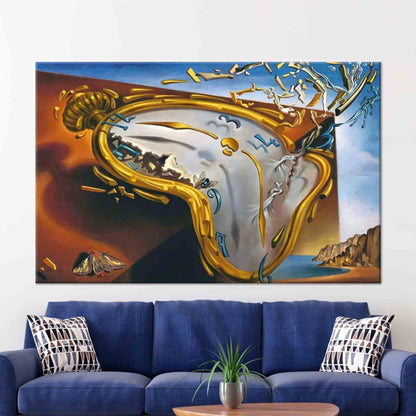 Surrealism Salvador Dali's Clock Explosion Canvas Print