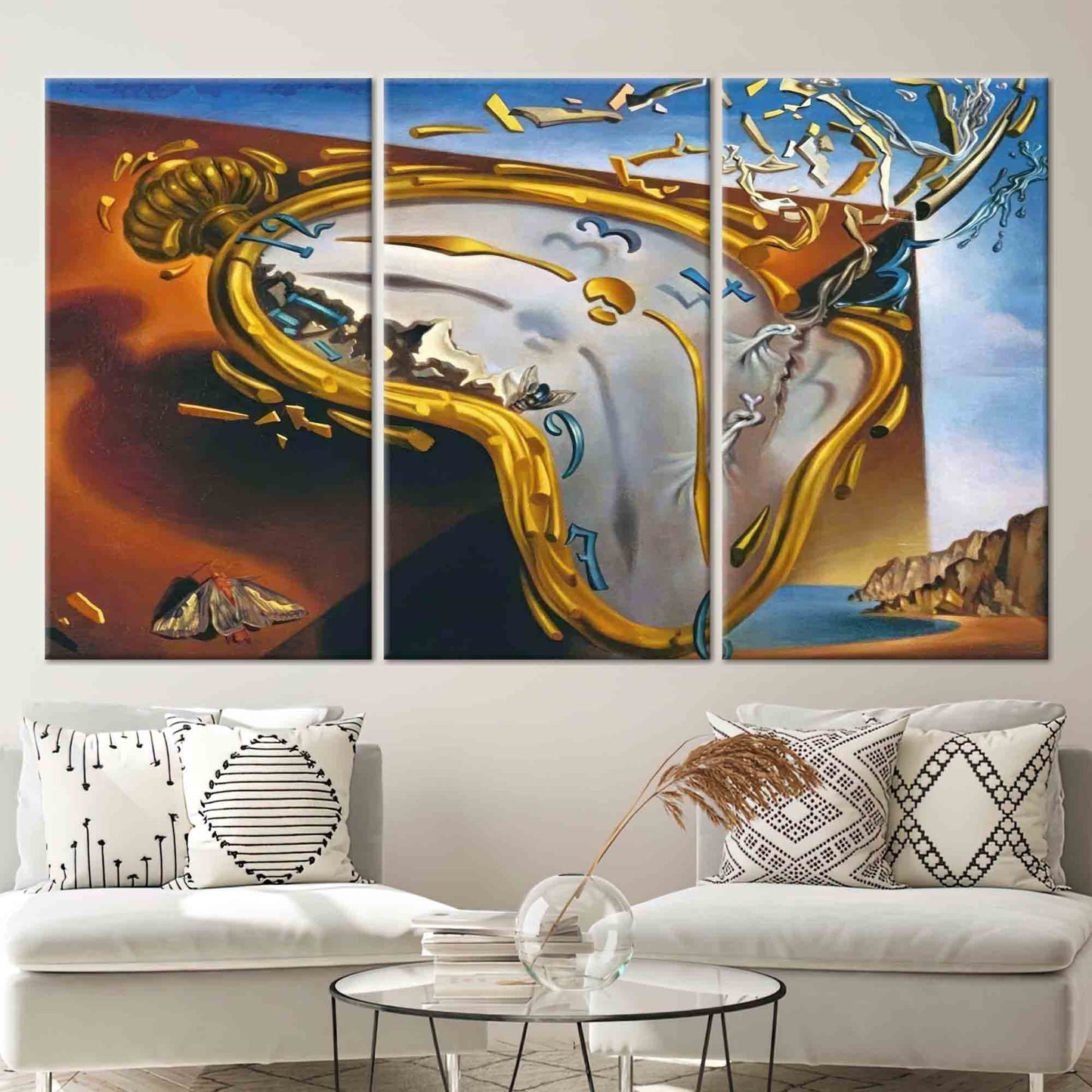 Surrealism Salvador Dali's Clock Explosion Canvas Print