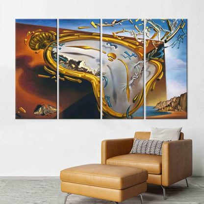 Surrealism Salvador Dali's Clock Explosion Canvas Print