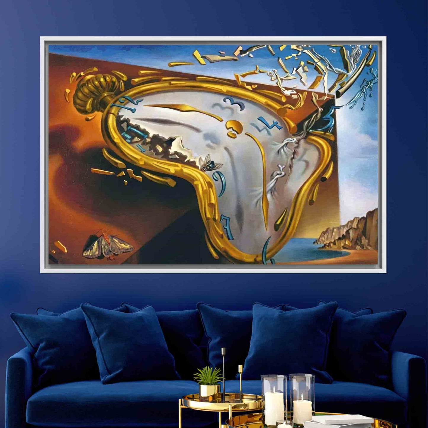 Surrealism Salvador Dali's Clock Explosion Canvas Print