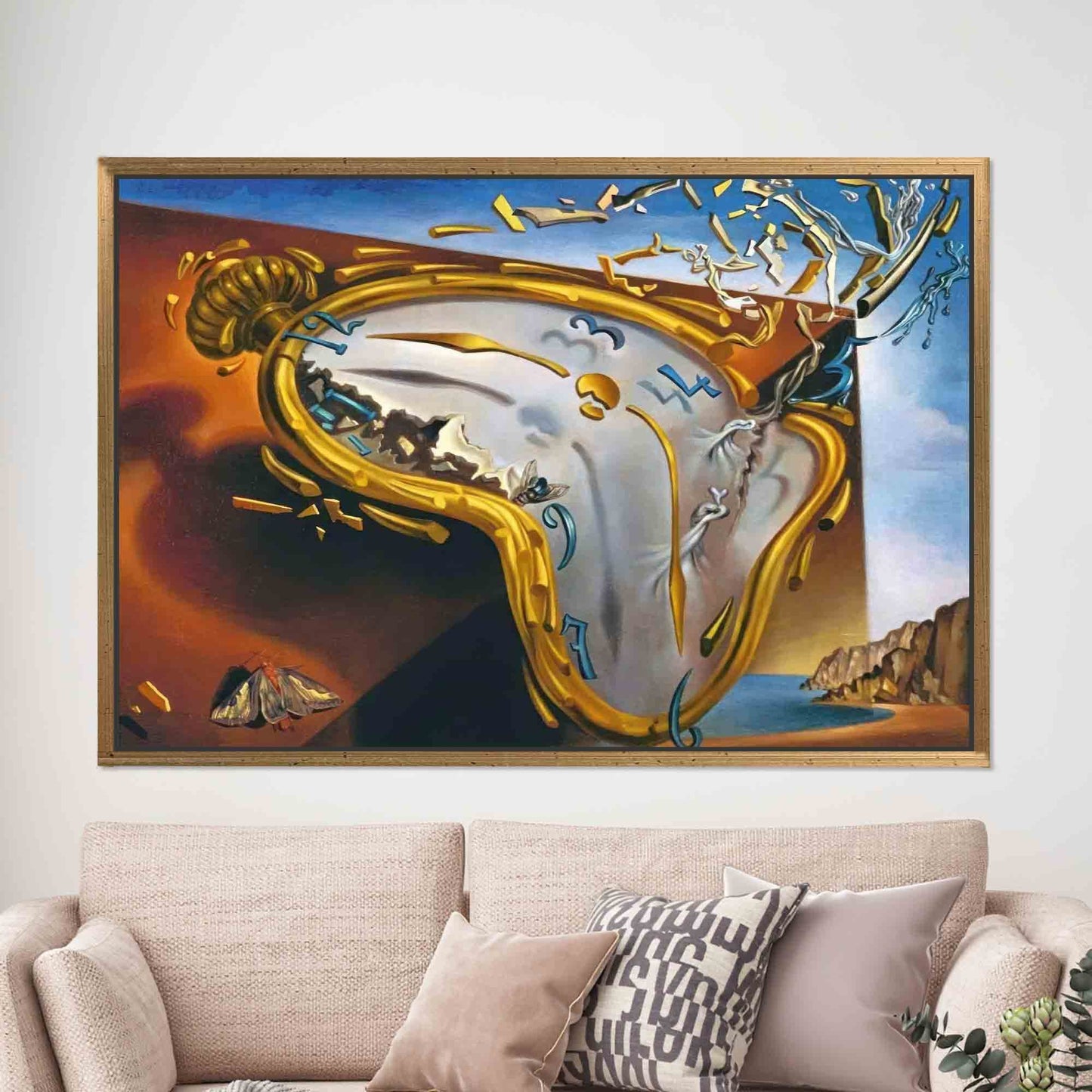 Surrealism Salvador Dali's Clock Explosion Canvas Print