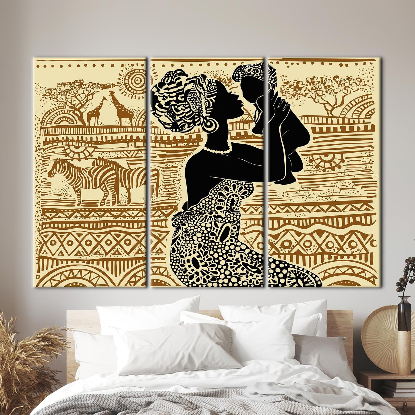 African Woman Poster Canvas Print - Abstract Ethnic Patterns Art for Wall Decor