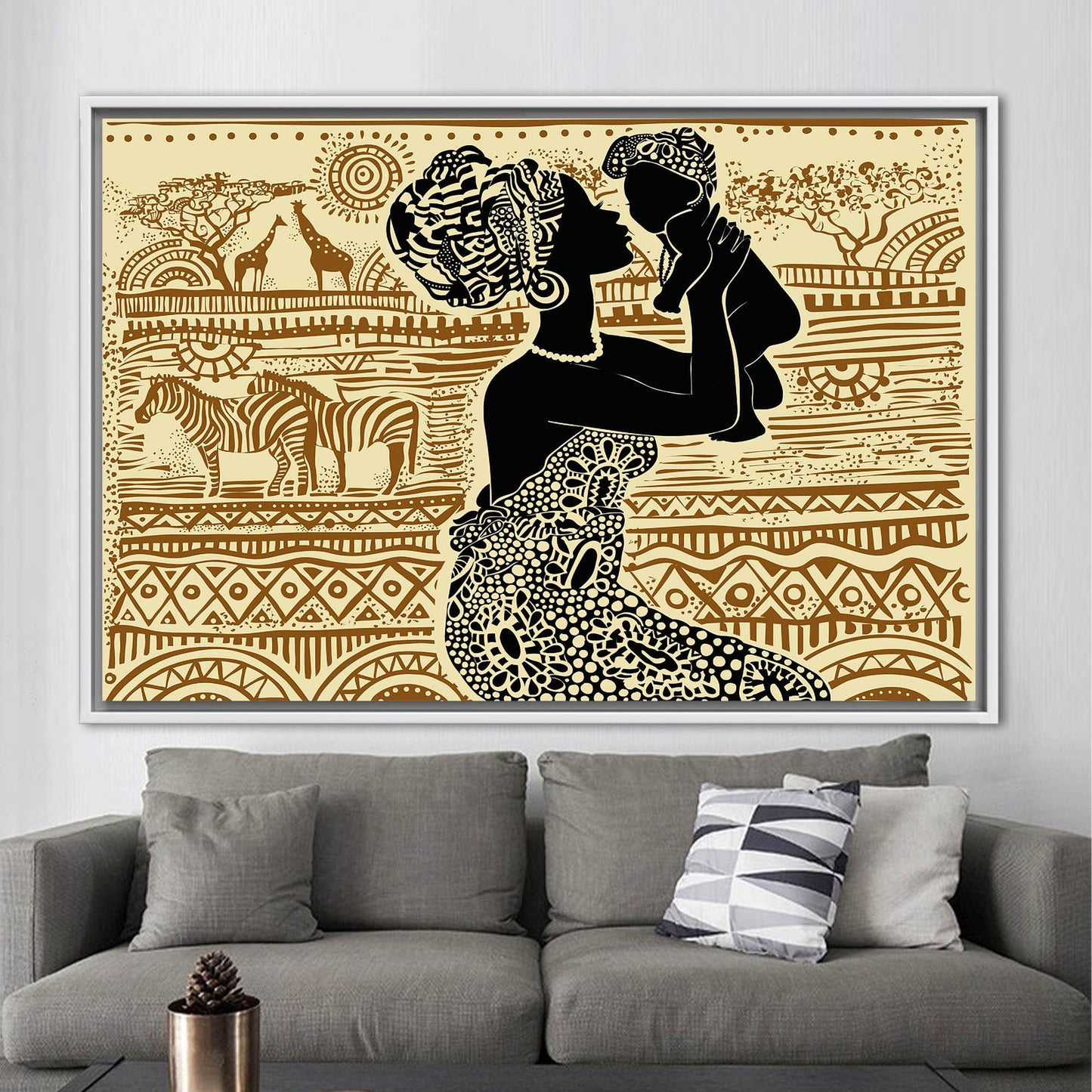 African Woman Poster Canvas Print - Abstract Ethnic Patterns Art for Wall Decor