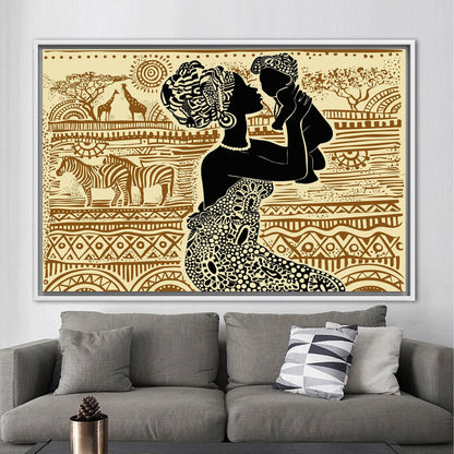 African Woman Poster Canvas Print - Abstract Ethnic Patterns Art for Wall Decor