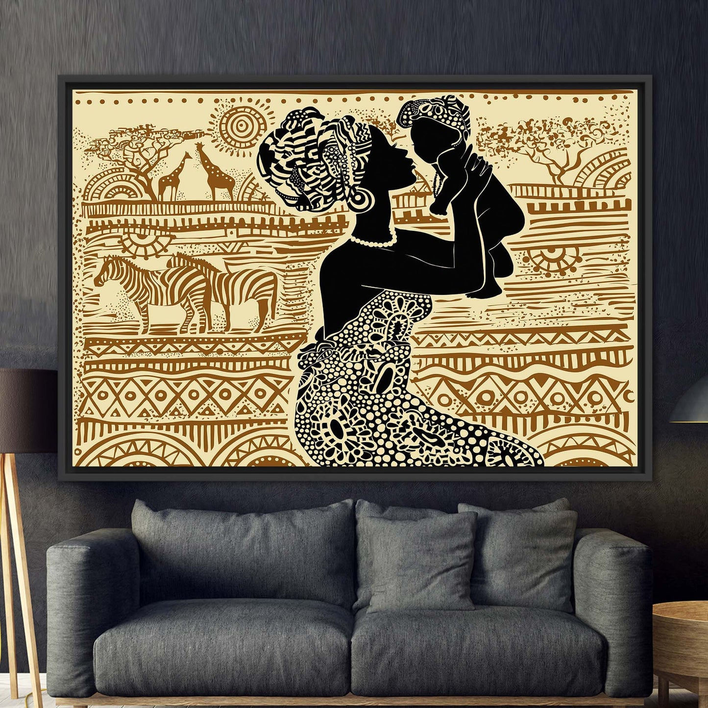 African Woman Poster Canvas Print - Abstract Ethnic Patterns Art for Wall Decor