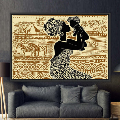 African Woman Poster Canvas Print - Abstract Ethnic Patterns Art for Wall Decor
