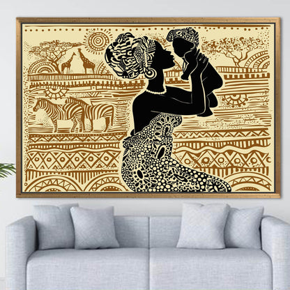 African Woman Poster Canvas Print - Abstract Ethnic Patterns Art for Wall Decor