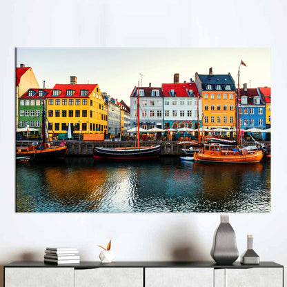 Copenhagen Denmark Nyhavn Cityscape Canvas Print
