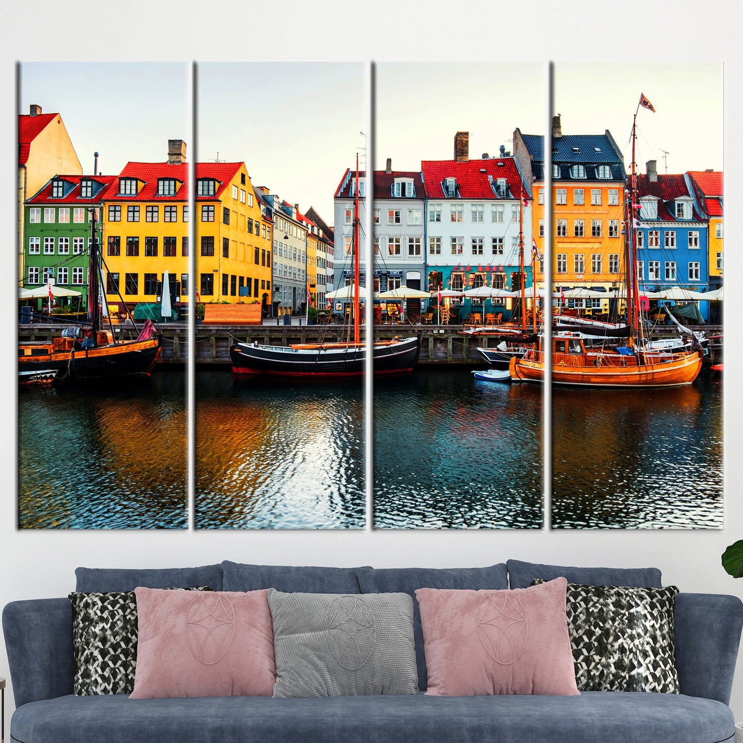 Copenhagen Denmark Nyhavn Cityscape Canvas Print