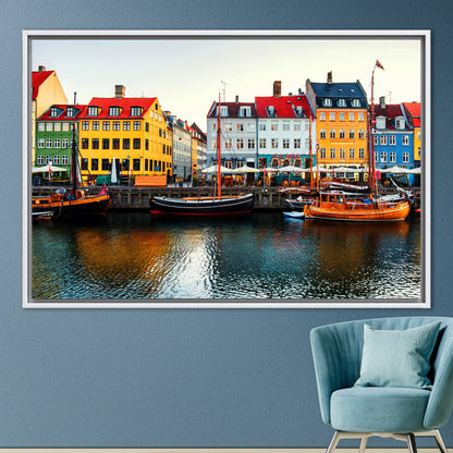 Copenhagen Denmark Nyhavn Cityscape Canvas Print