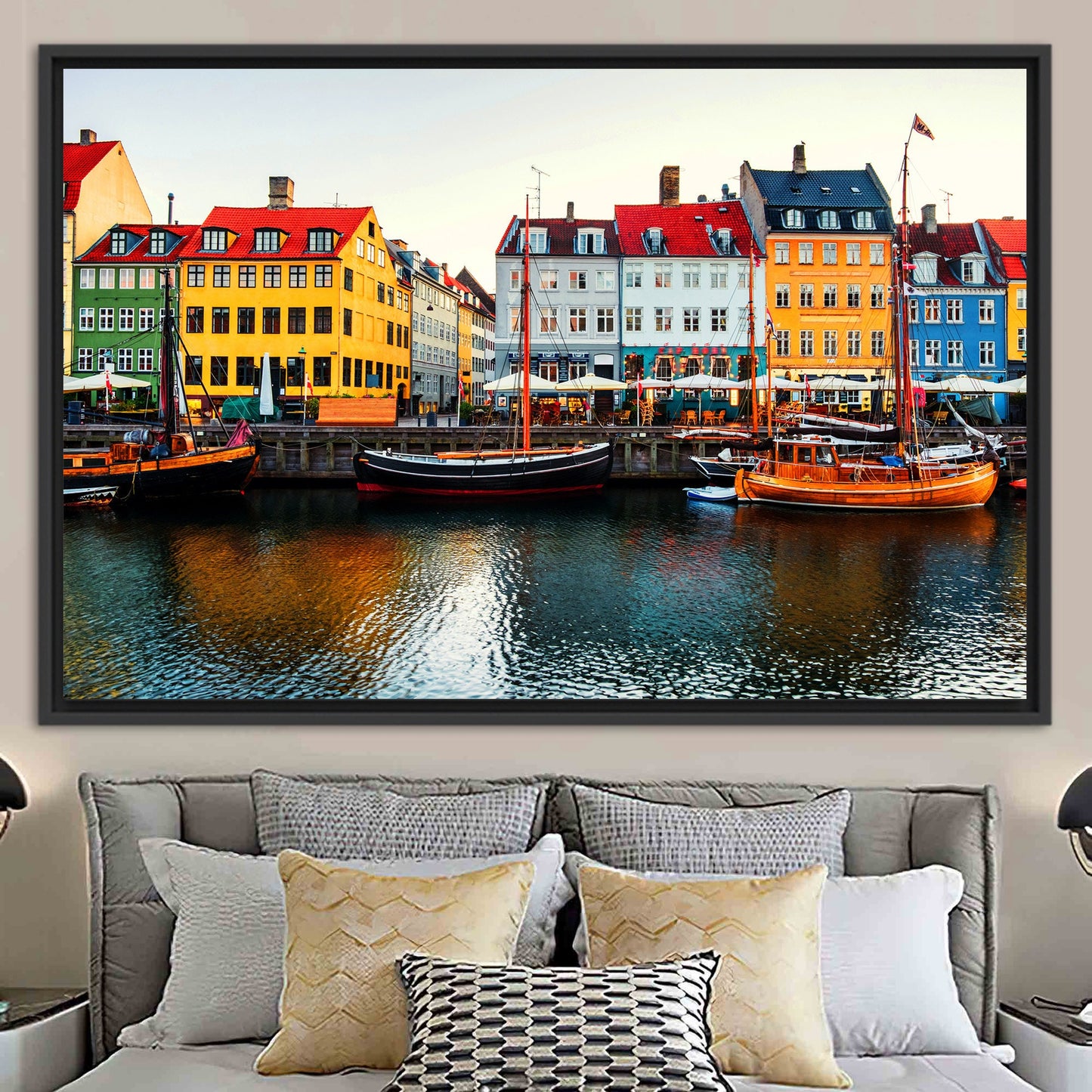 Copenhagen Denmark Nyhavn Cityscape Canvas Print