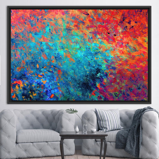 Modern Red Art Canvas Print - Abstract Colorful Wall Decor, Contemporary Printed Canvas