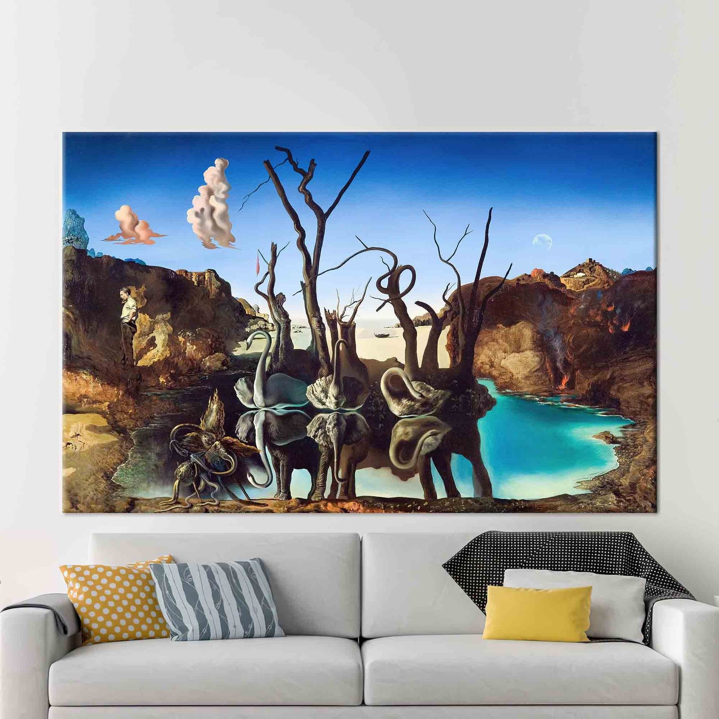 Salvador Dali Swans Reflecting Cisnes Canvas Print