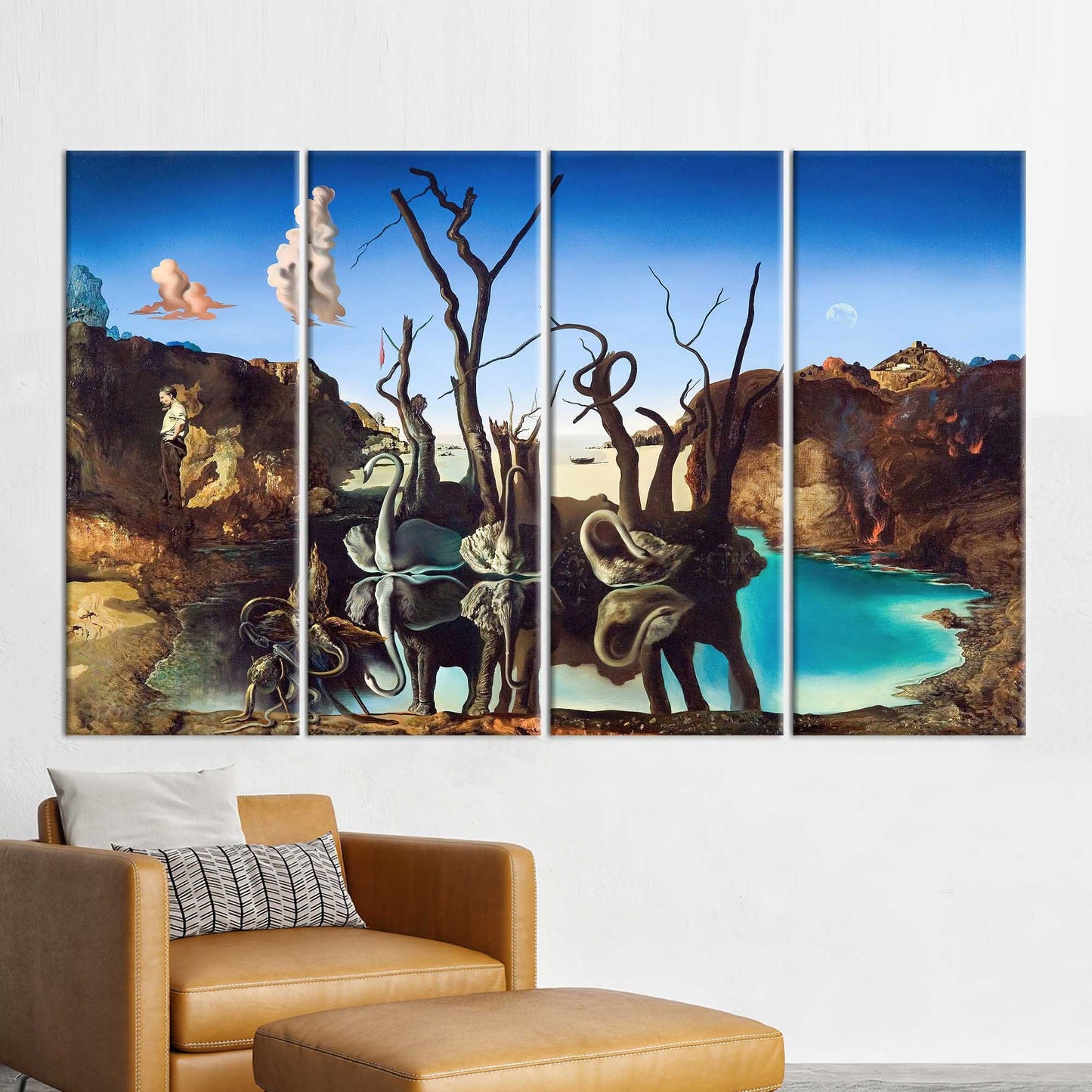 Salvador Dali Swans Reflecting Cisnes Canvas Print