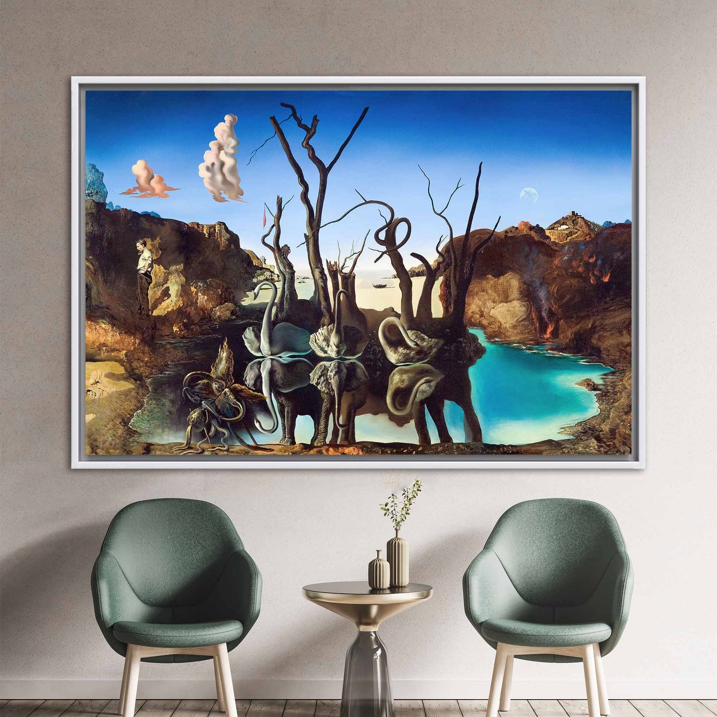 Salvador Dali Swans Reflecting Cisnes Canvas Print