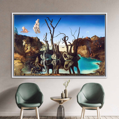 Salvador Dali Swans Reflecting Cisnes Canvas Print