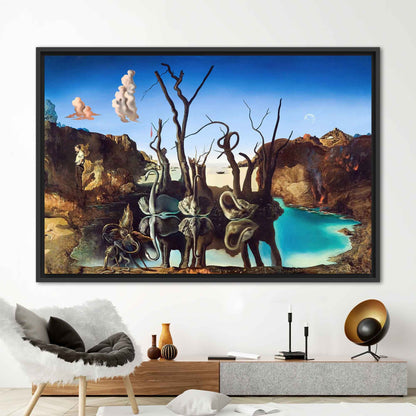 Salvador Dali Swans Reflecting Cisnes Canvas Print