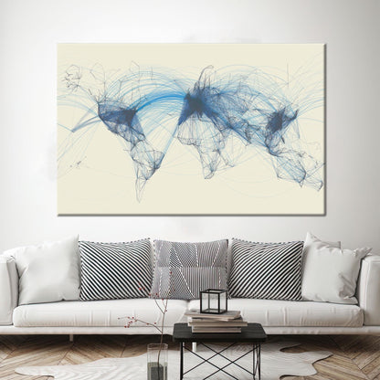 Aviation Map Air Traffic Flight Canvas Print