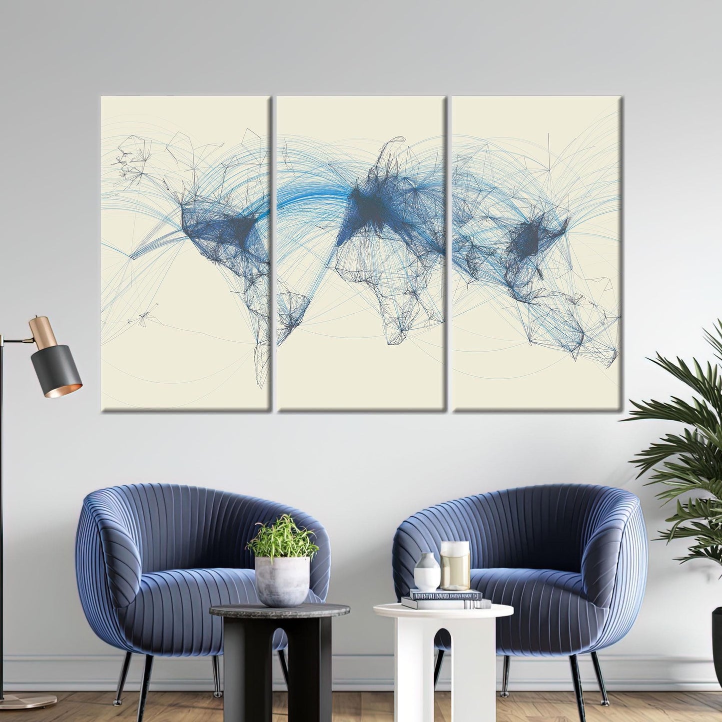 Aviation Map Air Traffic Flight Canvas Print
