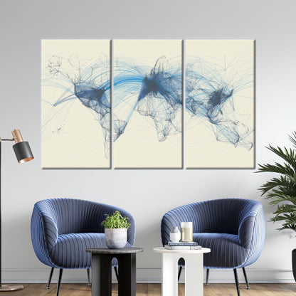 Aviation Map Air Traffic Flight Canvas Print