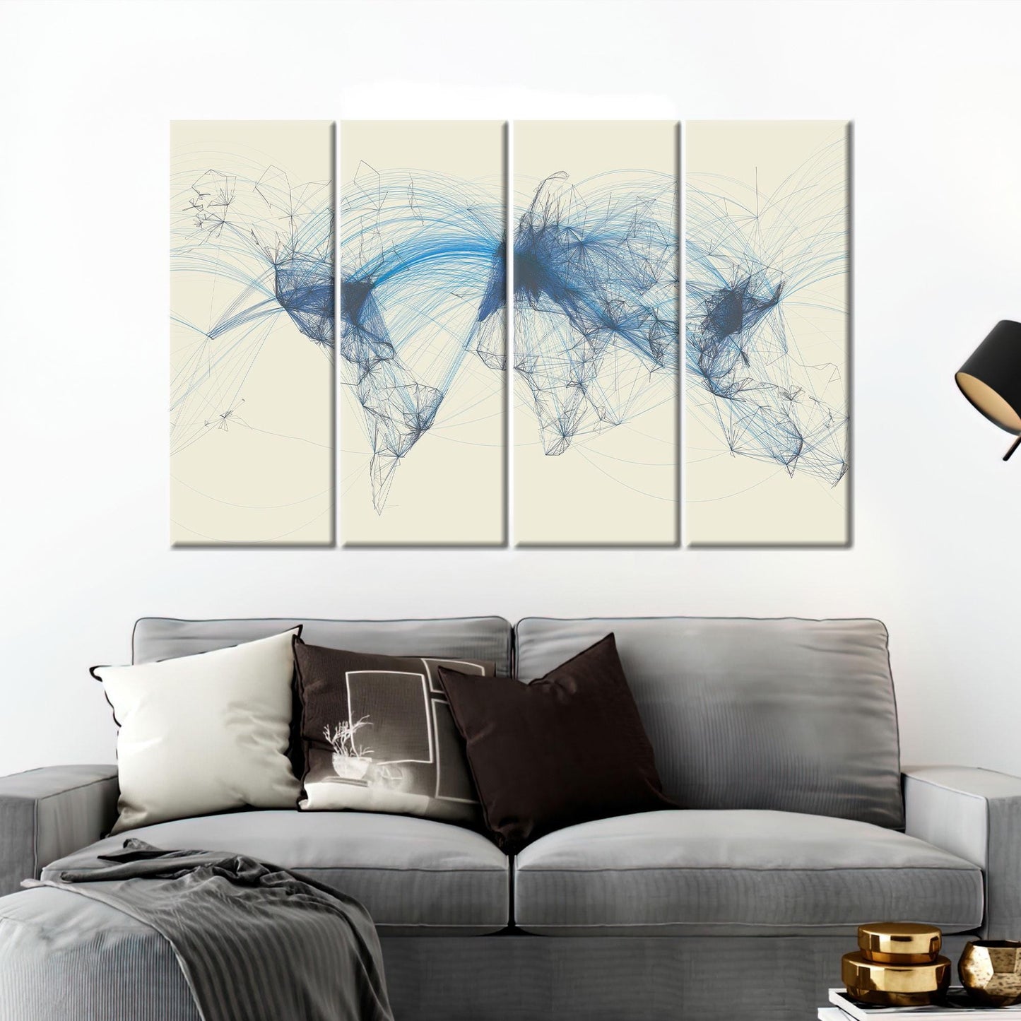 Aviation Map Air Traffic Flight Canvas Print