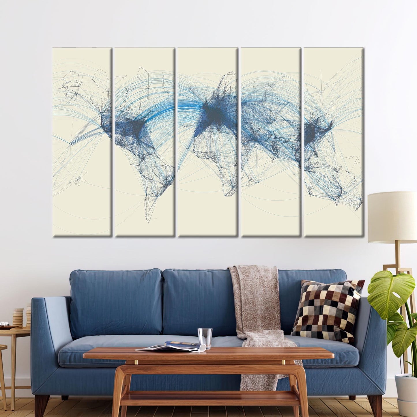 Aviation Map Air Traffic Flight Canvas Print