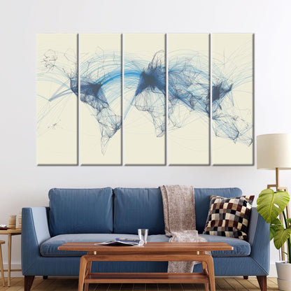 Aviation Map Air Traffic Flight Canvas Print