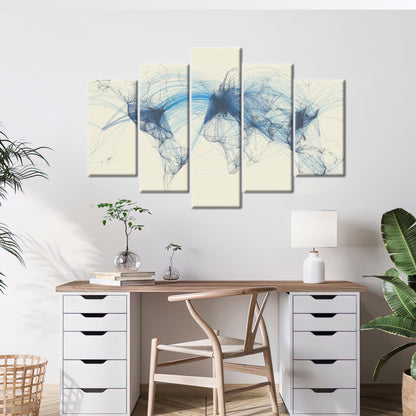 Aviation Map Air Traffic Flight Canvas Print
