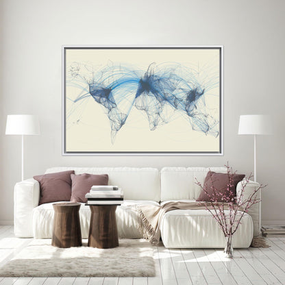 Aviation Map Air Traffic Flight Canvas Print