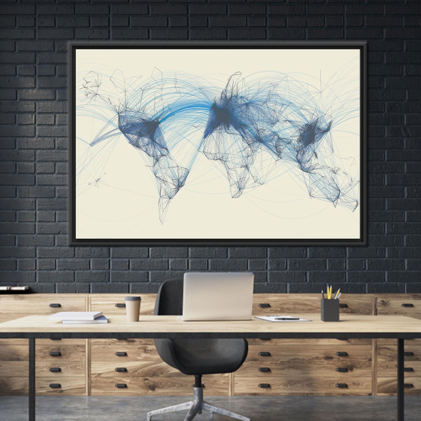 Aviation Map Air Traffic Flight Canvas Print